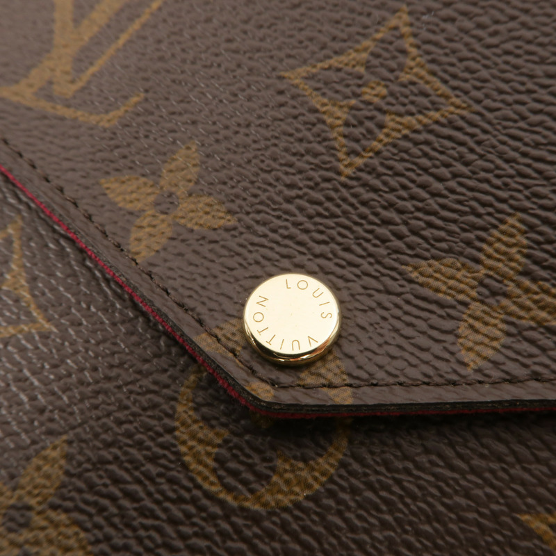 LOUIS VUITTON Monogram Pochette Felicie鏈帶肩背袋-14