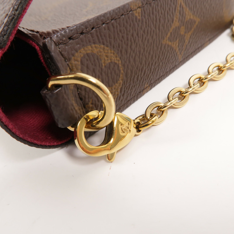 LOUIS VUITTON Monogram Pochette Felicie鏈帶肩背袋-15
