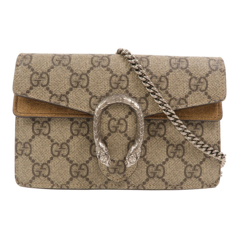GUCCI 塗層帆布Dionysus Super Mini Bag鏈帶肩背袋