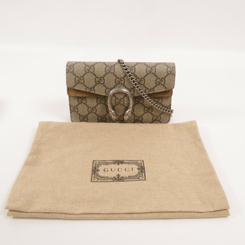 GUCCI 塗層帆布Dionysus Super Mini Bag鏈帶肩背袋-7