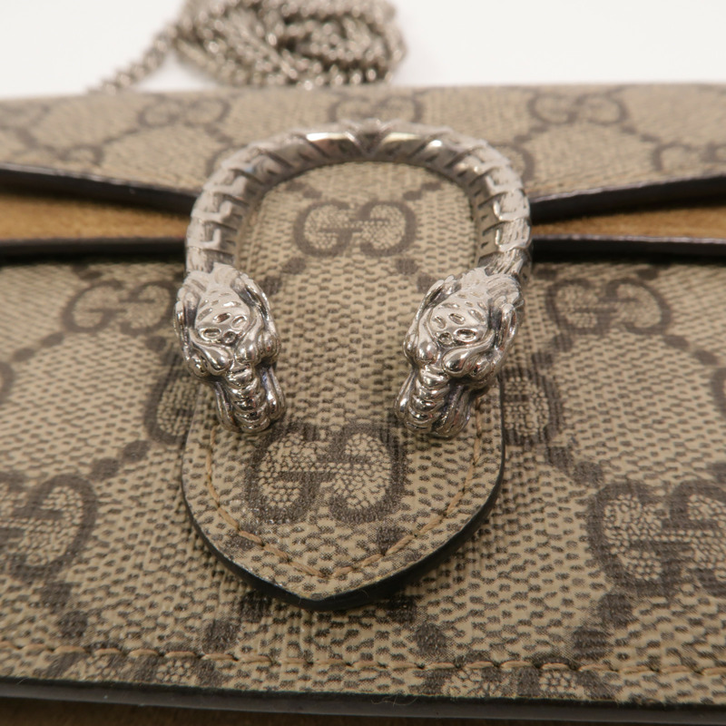 GUCCI 塗層帆布Dionysus Super Mini Bag鏈帶肩背袋-8