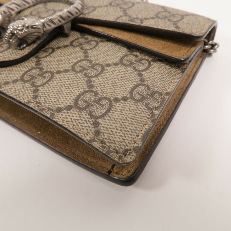 GUCCI 塗層帆布Dionysus Super Mini Bag鏈帶肩背袋-9
