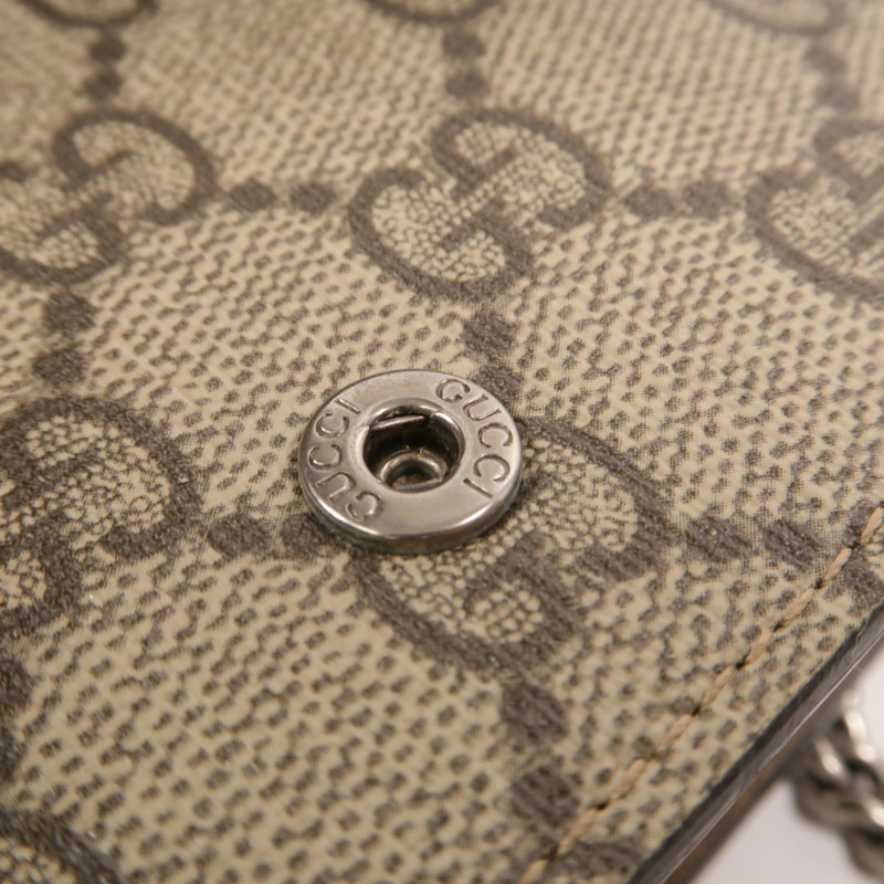 GUCCI 塗層帆布Dionysus Super Mini Bag鏈帶肩背袋-15