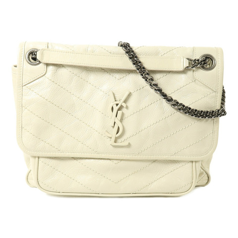 YVES SAINT LAURENT 牛皮皮革Niki鏈帶手挽肩背兩用袋