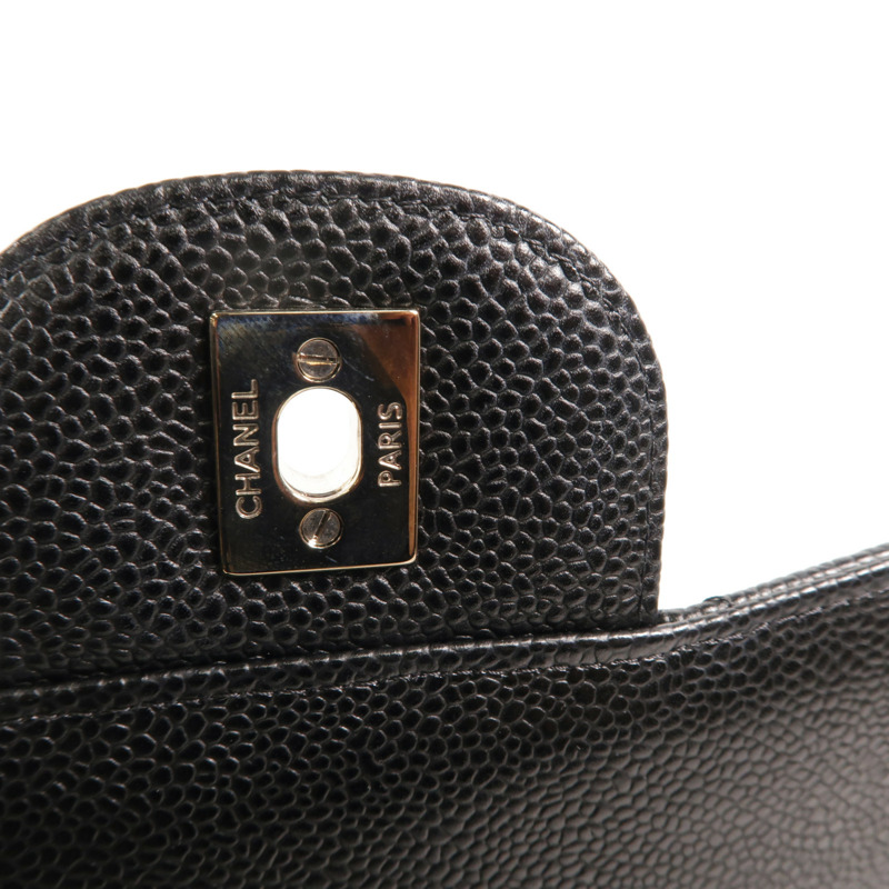 CHANEL 牛皮皮革Large Classic鏈帶肩背袋-17