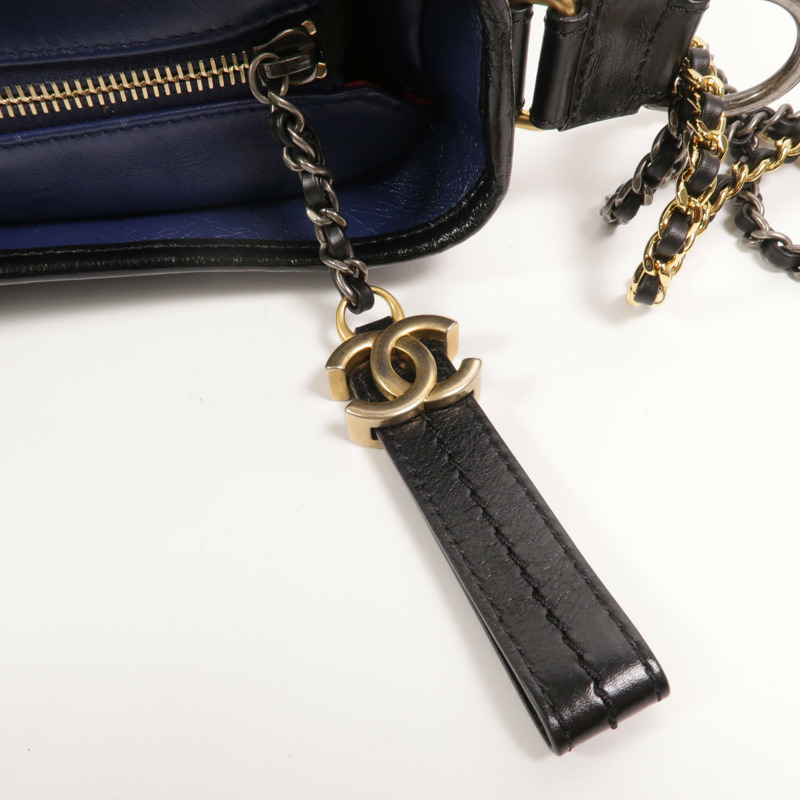 CHANEL 羊皮皮革Gabrielle Large鏈帶肩背袋-9