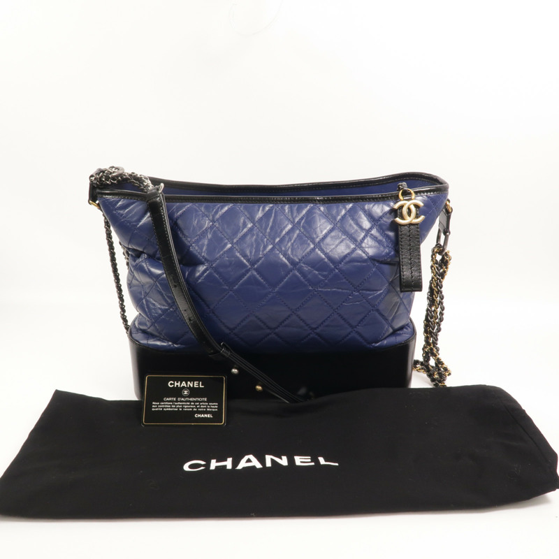 CHANEL 羊皮皮革Gabrielle Large鏈帶肩背袋-10