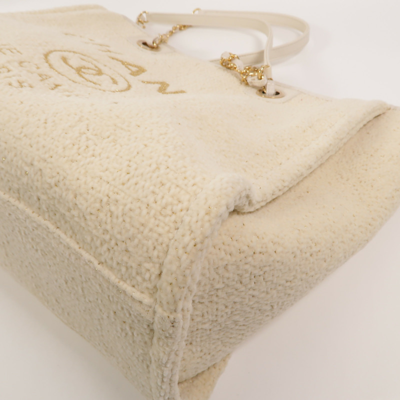 CHANEL Tweed Deauville Small Tote鏈帶肩背袋-11