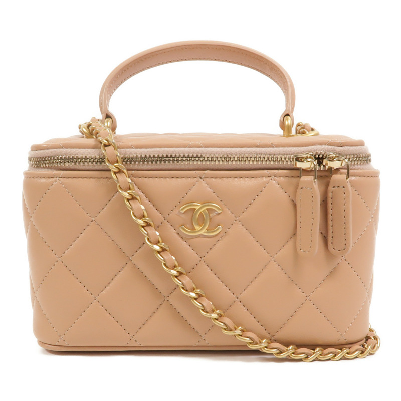 CHANEL 羊皮皮革Top Handle Vanity Case手挽肩背兩用袋-0