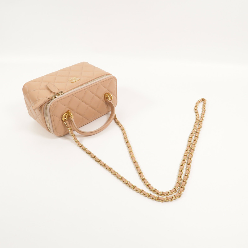 CHANEL 羊皮皮革Top Handle Vanity Case手挽肩背兩用袋-7