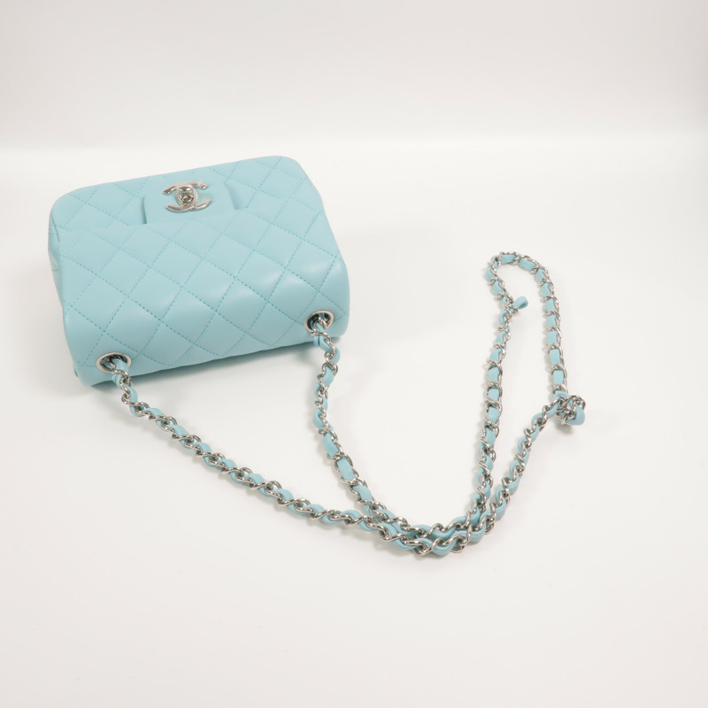 CHANEL 羊皮皮革Mini Classic 17鏈帶肩背袋-7