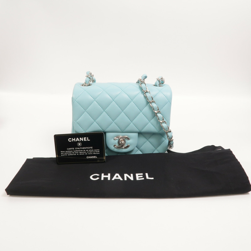 CHANEL 羊皮皮革Mini Classic 17鏈帶肩背袋-10