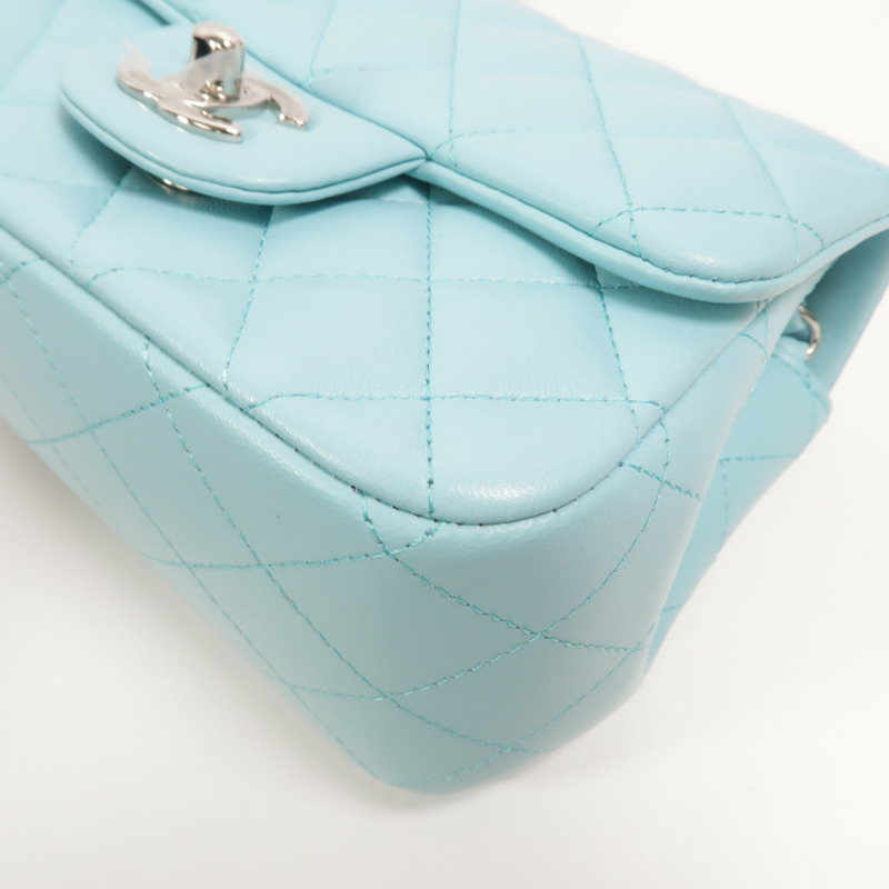 CHANEL 羊皮皮革Mini Classic 17鏈帶肩背袋-12