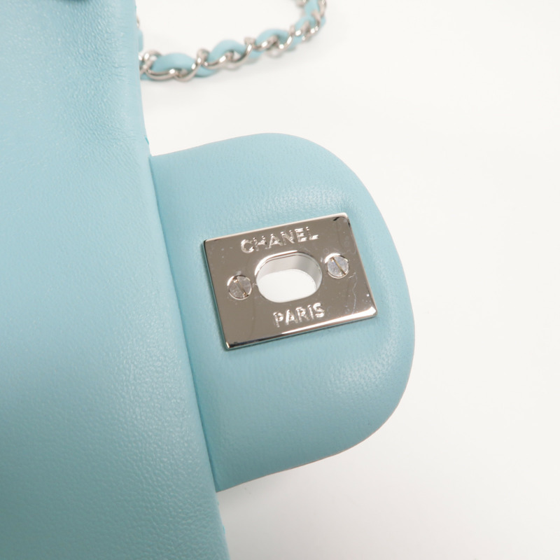 CHANEL 羊皮皮革Mini Classic 17鏈帶肩背袋-15