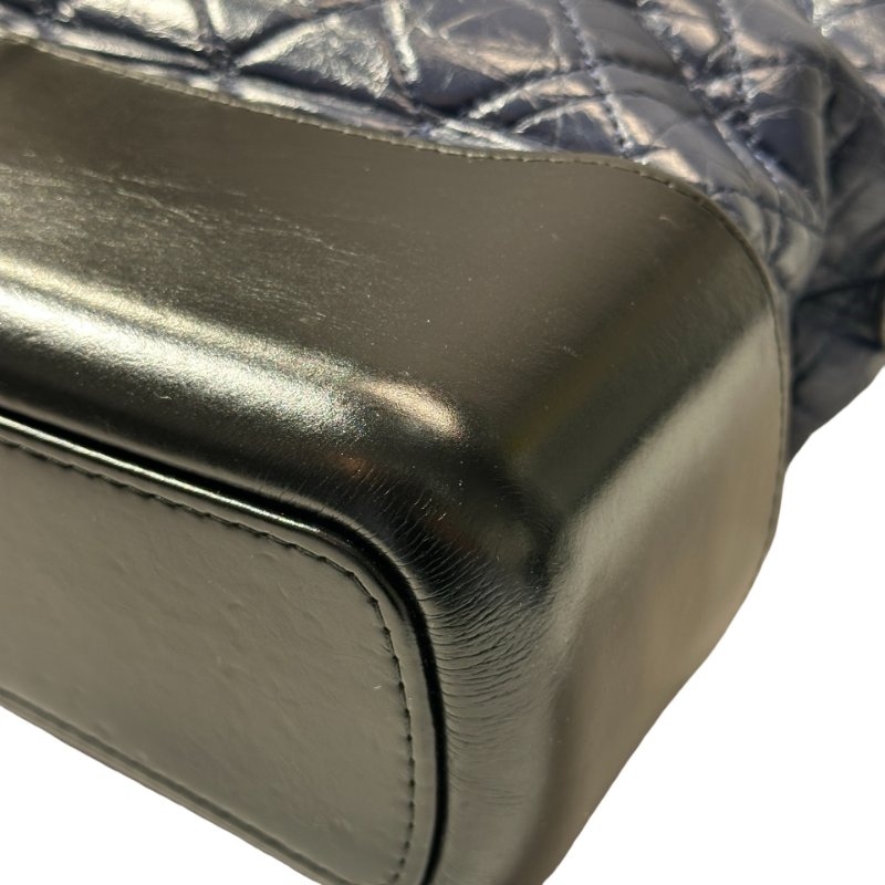 CHANEL Lambskin Leather Gabrielle Cross Body Bag Navy GHW-7