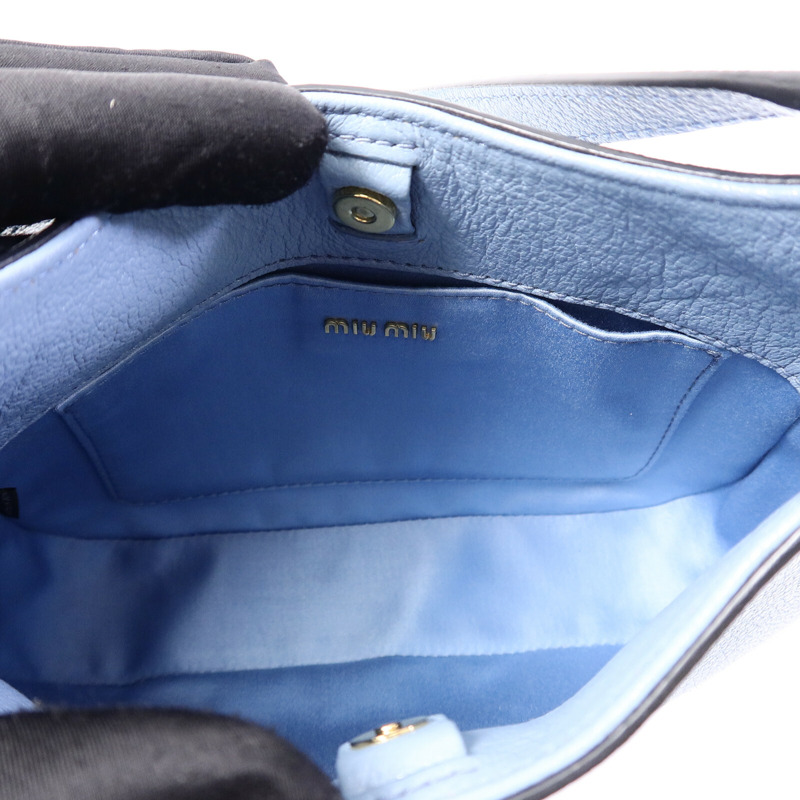 Miu Miu 牛皮皮革Hobo肩背袋-4