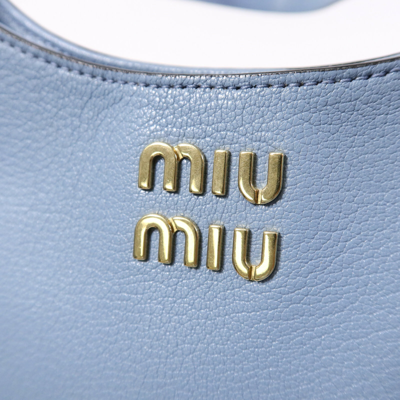 Miu Miu 牛皮皮革Hobo肩背袋-6