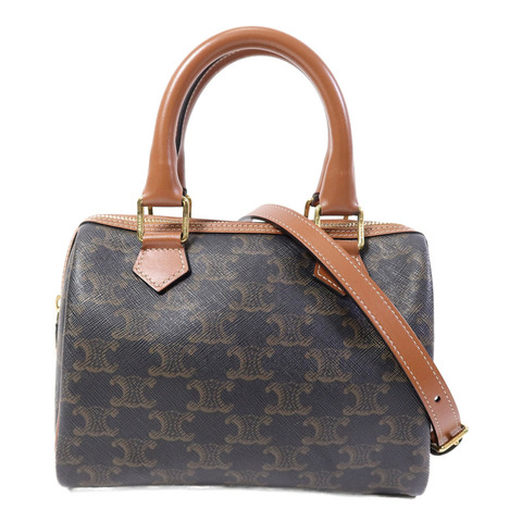 CELINE 塗層帆布Triomphe Small Boston手挽袋