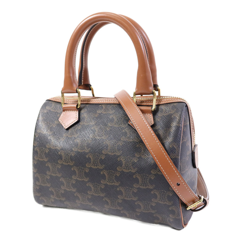 CELINE 塗層帆布Triomphe Small Boston手挽袋-2