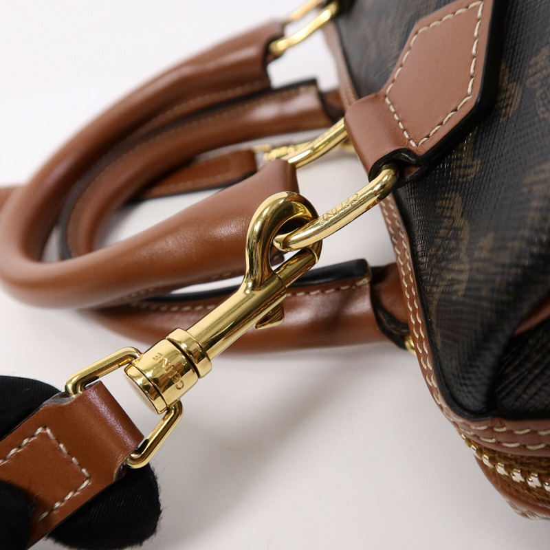 CELINE 塗層帆布Triomphe Small Boston手挽袋-6