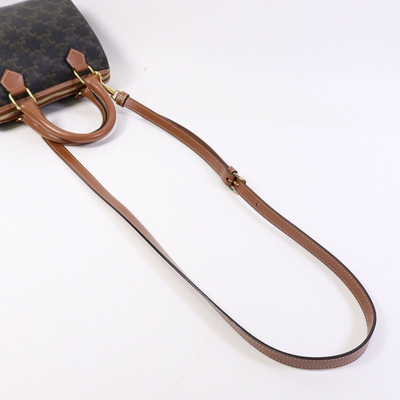 CELINE 塗層帆布Triomphe Small Boston手挽袋-8