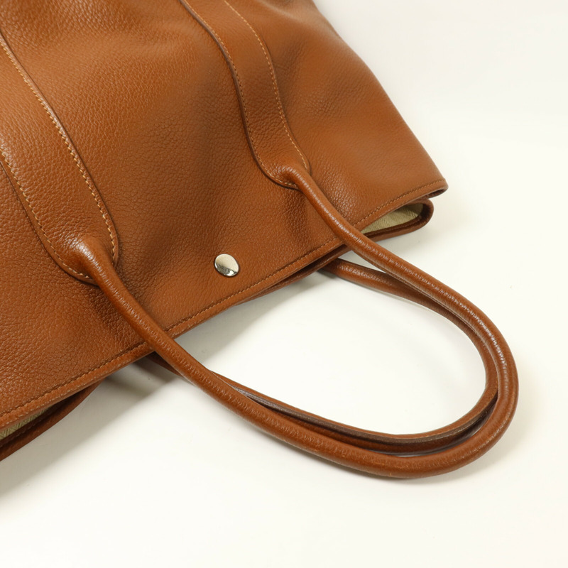HERMES Negonda皮革Garden Party PM手挽袋Marron Fonce-7