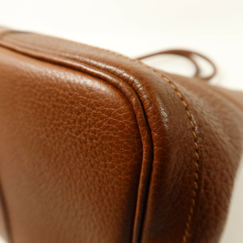 HERMES Negonda皮革Garden Party PM手挽袋Marron Fonce-9