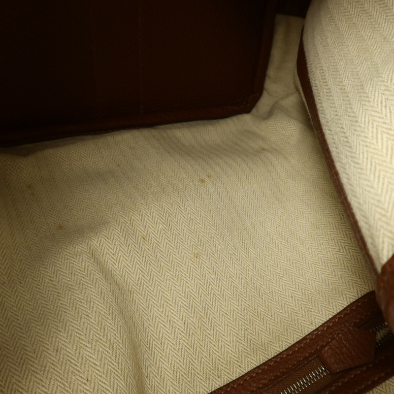 HERMES Negonda皮革Garden Party PM手挽袋Marron Fonce-10