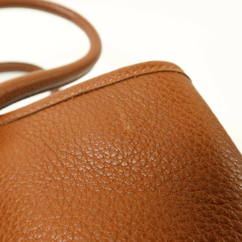 HERMES Negonda皮革Garden Party PM手挽袋Marron Fonce-12