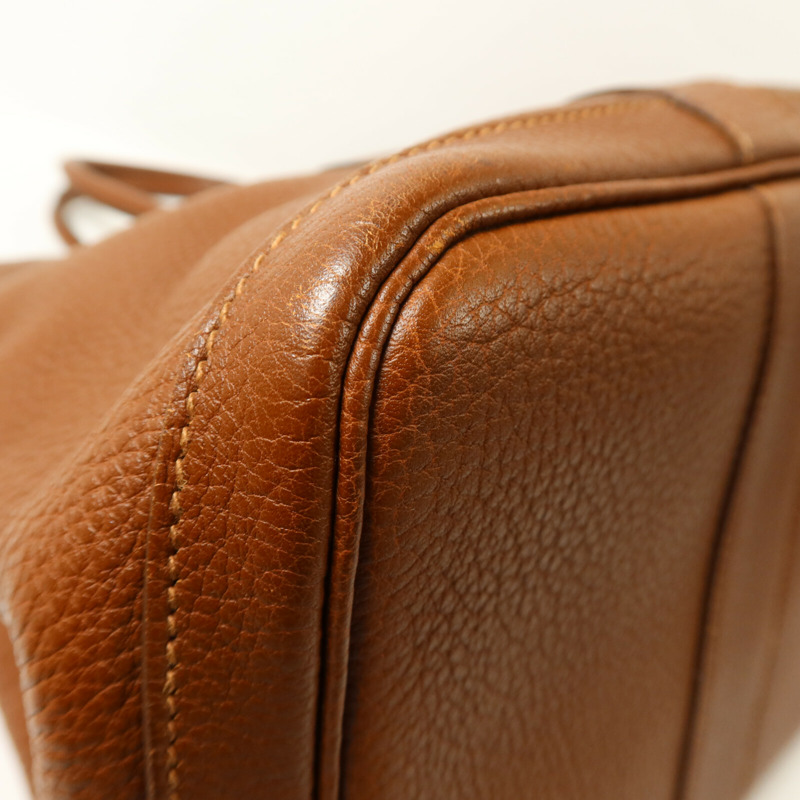 HERMES Negonda皮革Garden Party PM手挽袋Marron Fonce-13