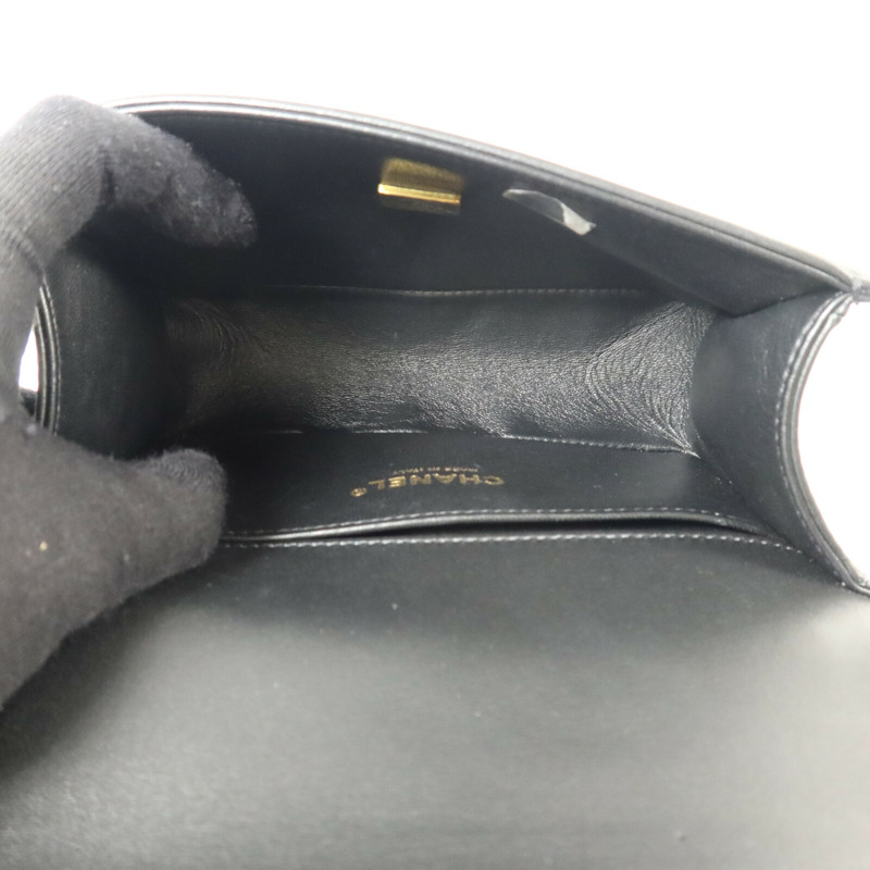 CHANEL 羊皮皮革Boy 20鏈帶肩背袋-4