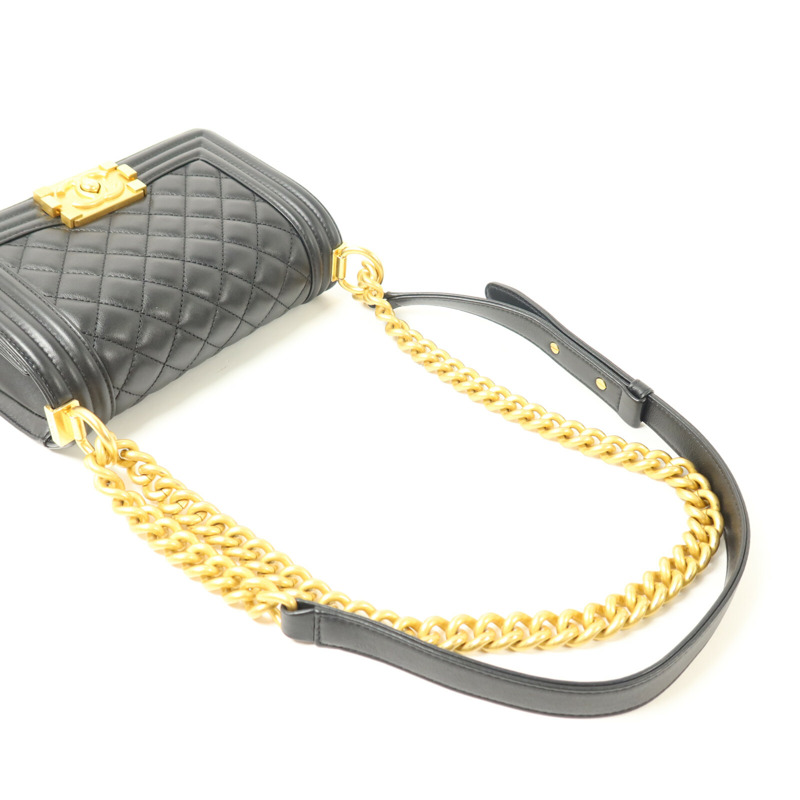 CHANEL 羊皮皮革Boy 20鏈帶肩背袋-8