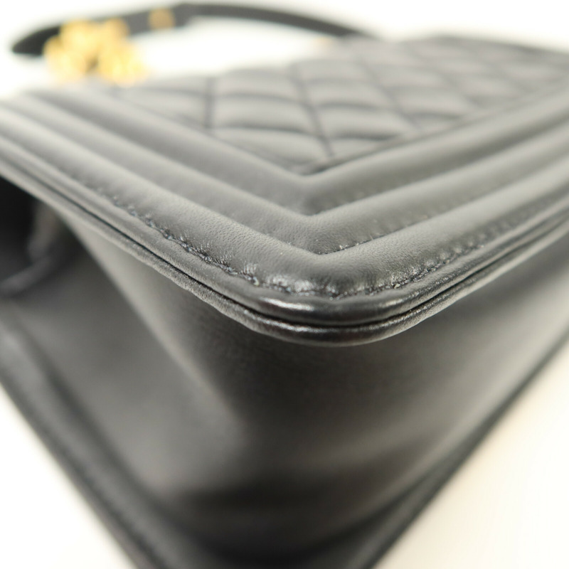 CHANEL 羊皮皮革Boy 20鏈帶肩背袋-11