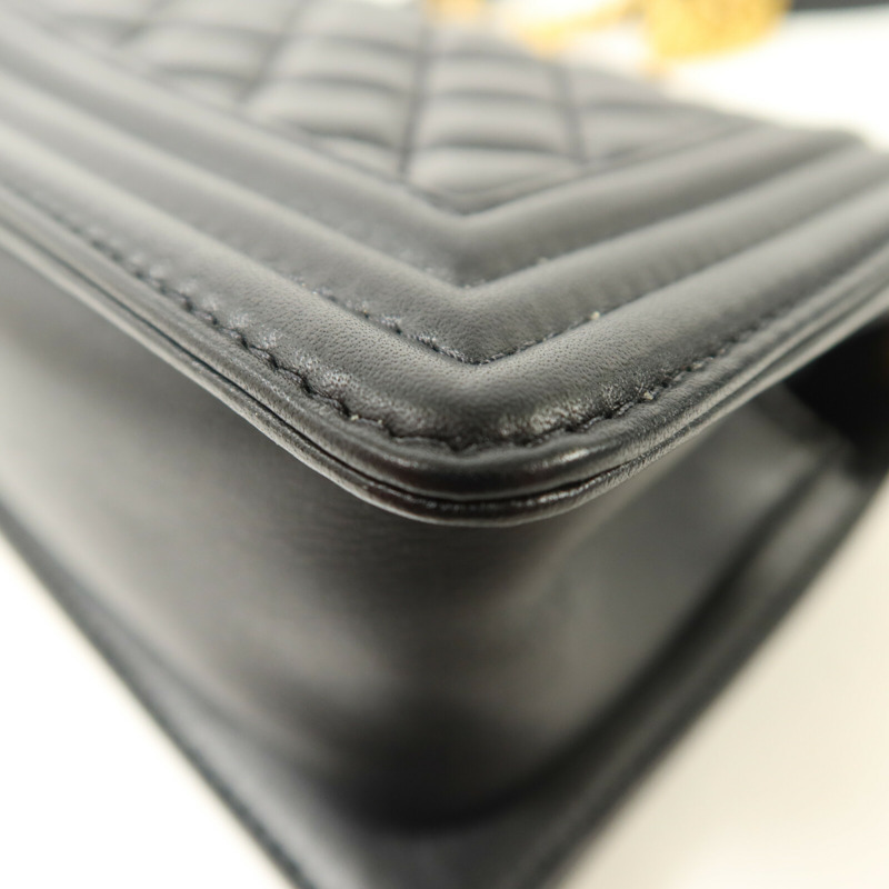 CHANEL 羊皮皮革Boy 20鏈帶肩背袋-12