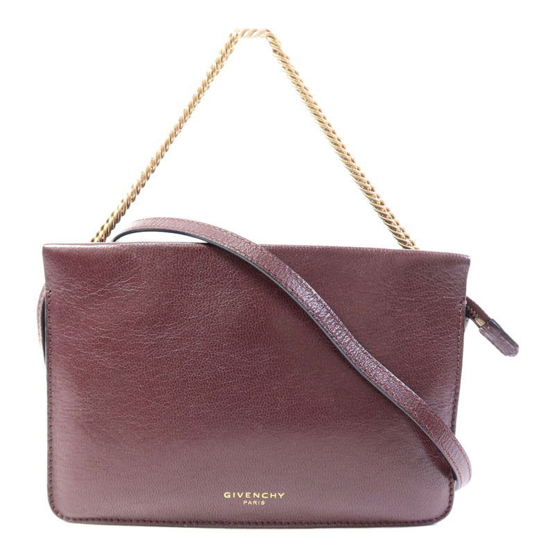 GIVENCHY 牛皮皮革Chain Shoulder鏈帶手挽肩背兩用袋-0