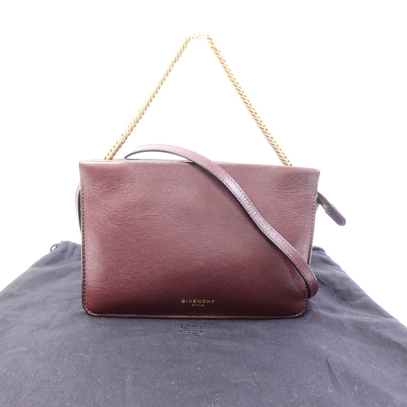GIVENCHY 牛皮皮革Chain Shoulder鏈帶手挽肩背兩用袋-8
