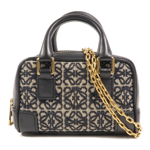 LOEWE 帆布Amazona Nano鏈帶手挽肩背兩用袋