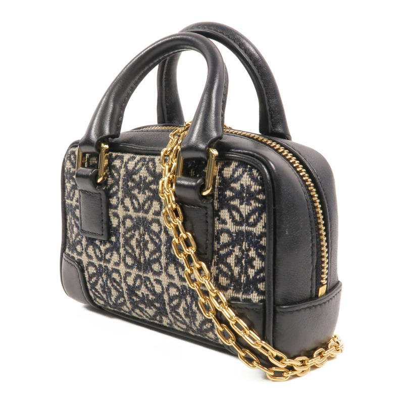 LOEWE 帆布Amazona Nano鏈帶手挽肩背兩用袋-2