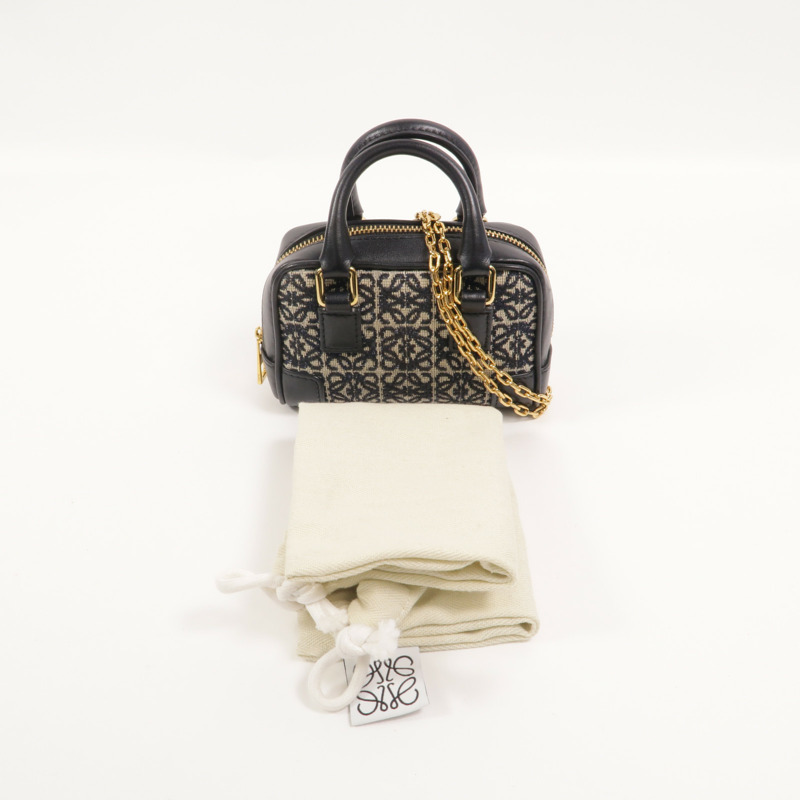 LOEWE 帆布Amazona Nano鏈帶手挽肩背兩用袋-8