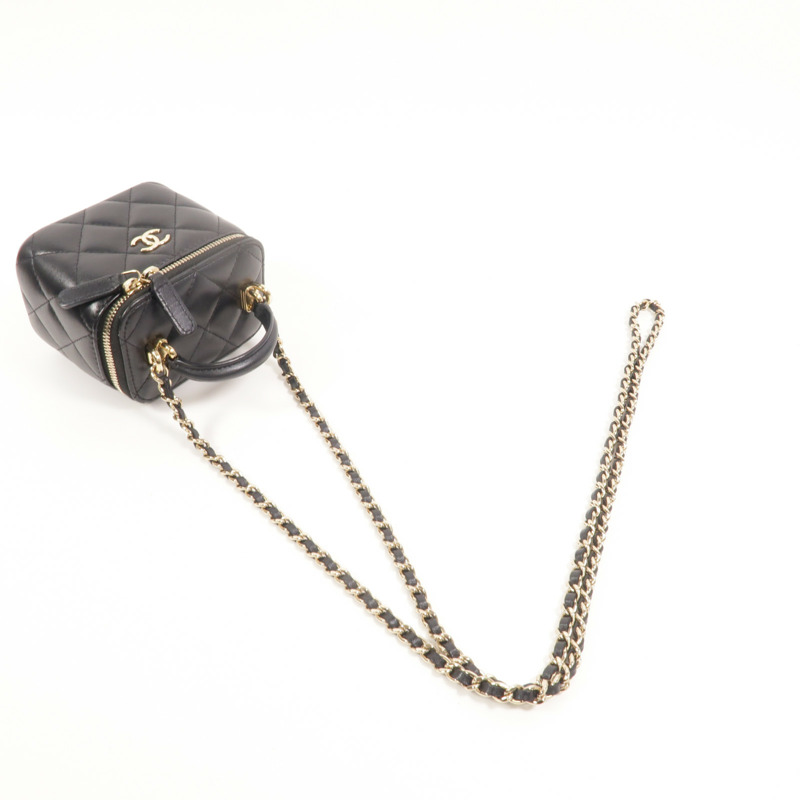 CHANEL 羊皮皮革Mini Vanity Case手挽肩背兩用袋-7
