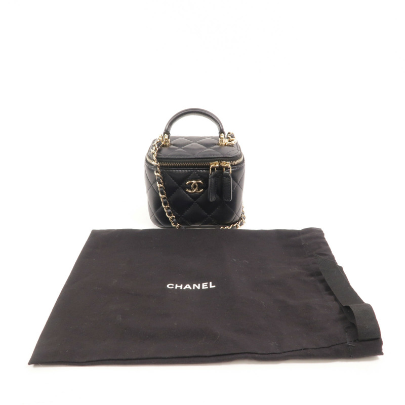 CHANEL 羊皮皮革Mini Vanity Case手挽肩背兩用袋-9