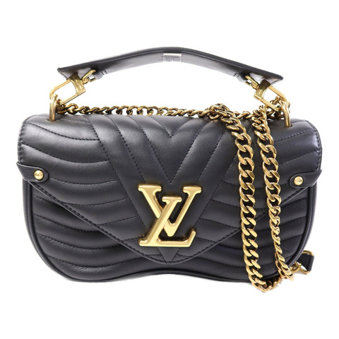 LOUIS VUITTON 牛皮皮革New Wave Chain MM鏈帶手挽肩背兩用袋