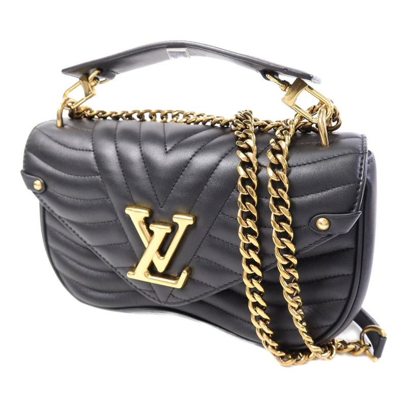 LOUIS VUITTON 牛皮皮革New Wave Chain MM鏈帶手挽肩背兩用袋-2