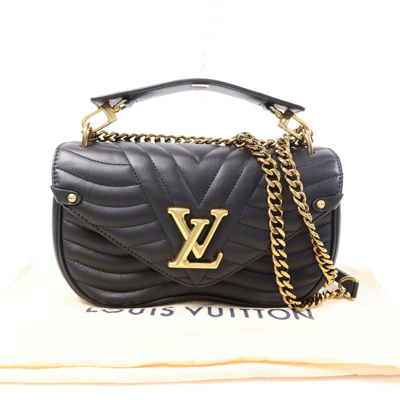 LOUIS VUITTON 牛皮皮革New Wave Chain MM鏈帶手挽肩背兩用袋-9