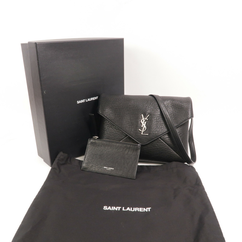 SAINT LAURENT 羊皮皮革Cassandra Envelope Messenger肩背袋-10