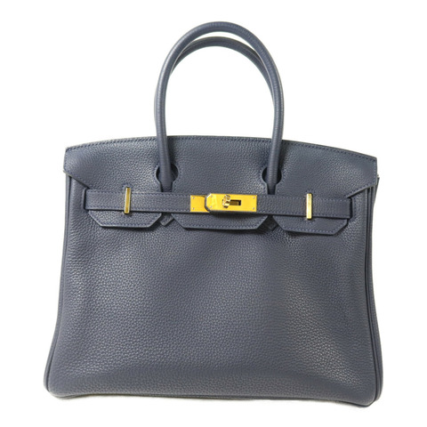 HERMES Togo皮革Birkin 30手挽袋Bleu Nuit