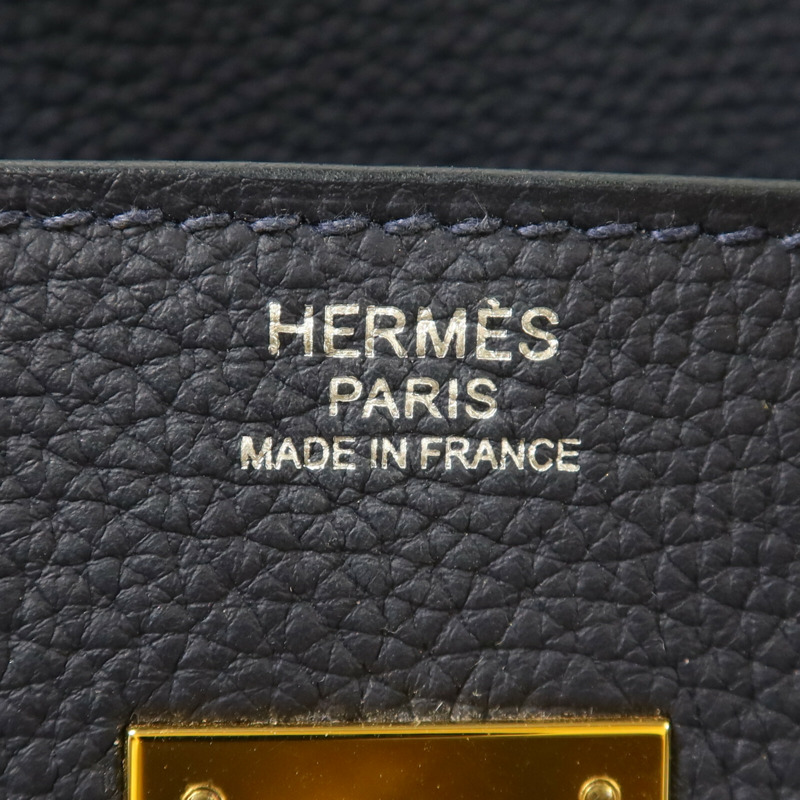 HERMES Togo皮革Birkin 30手挽袋Bleu Nuit-5