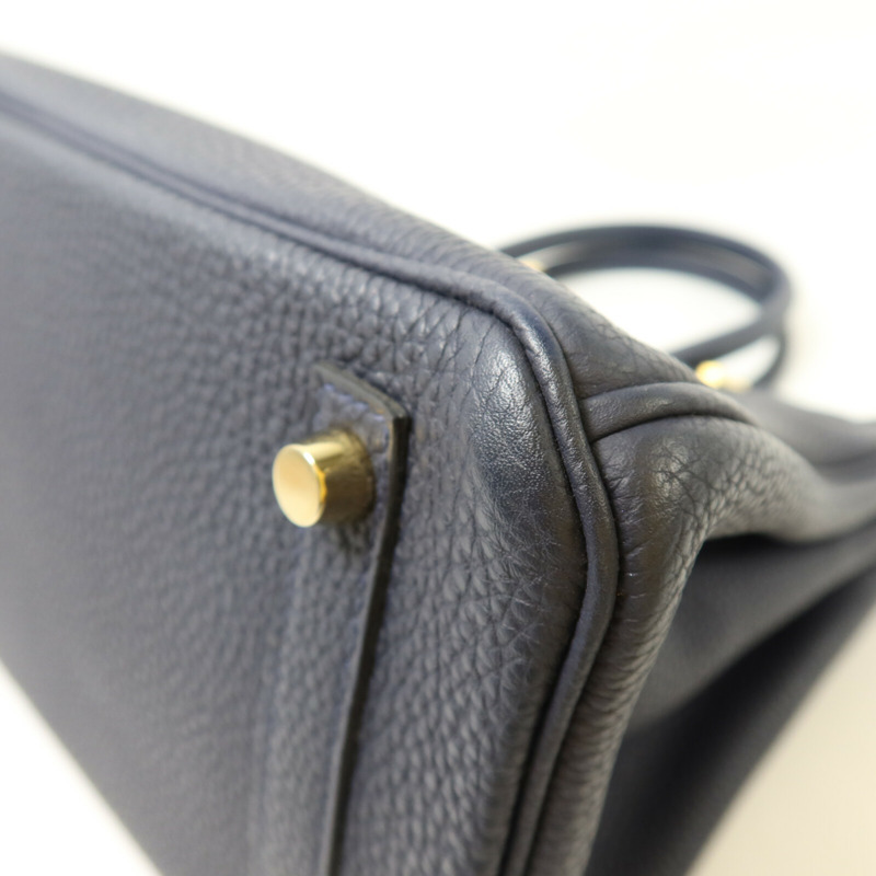 HERMES Togo皮革Birkin 30手挽袋Bleu Nuit-12
