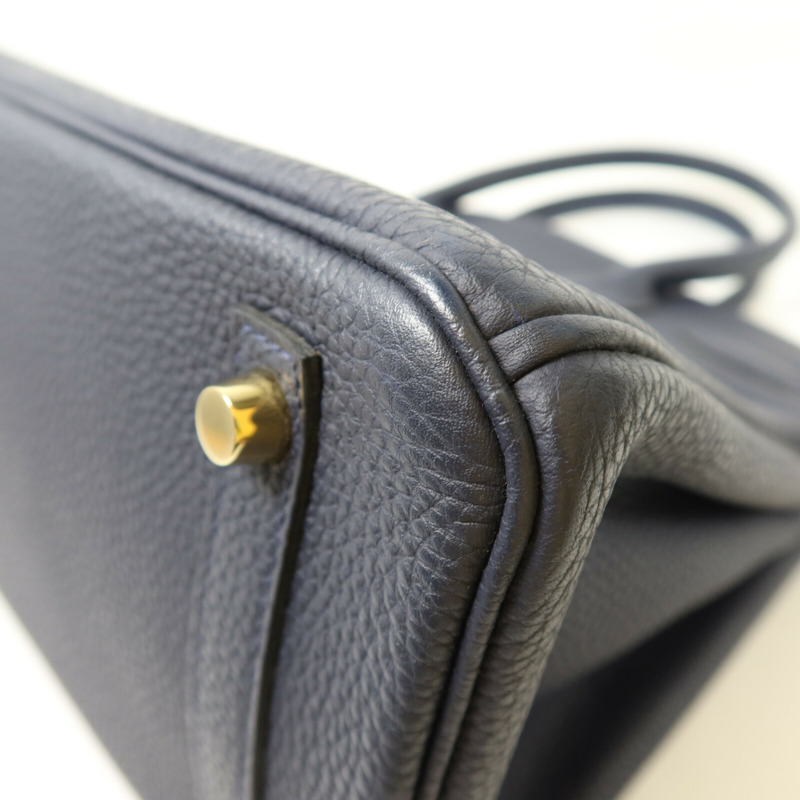 HERMES Togo皮革Birkin 30手挽袋Bleu Nuit-14