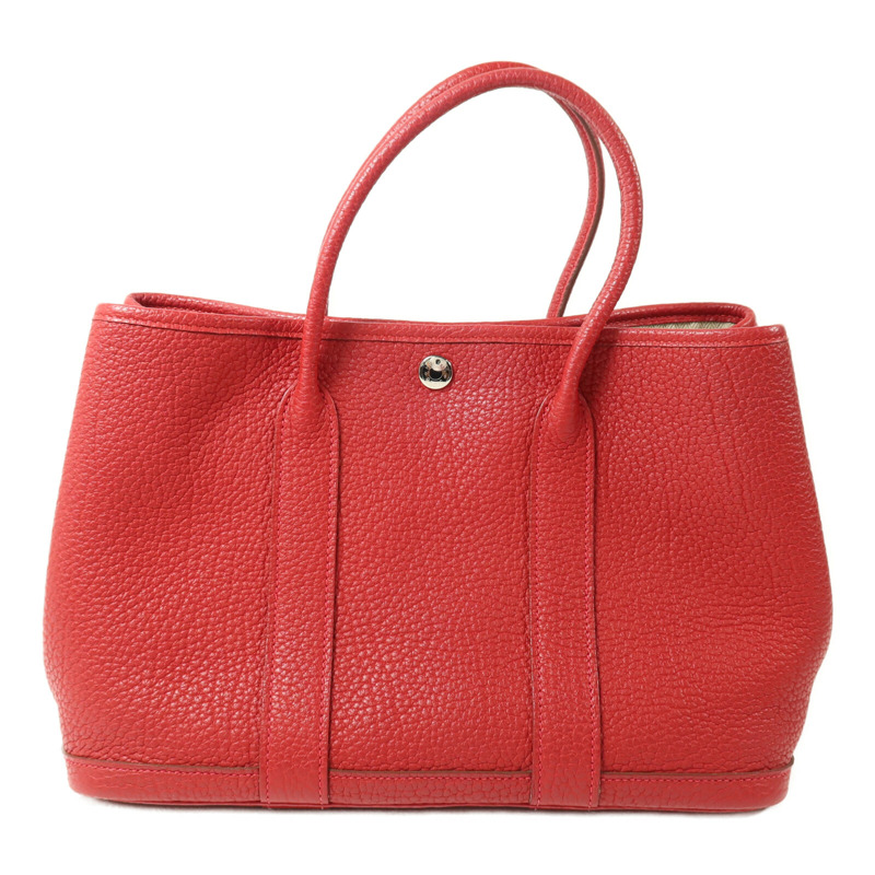 HERMES Negonda皮革Garden Party TPM手挽袋Rouge Piment-2
